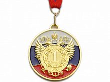 Медаль наградная с лентой d-65мм (з,с,б)